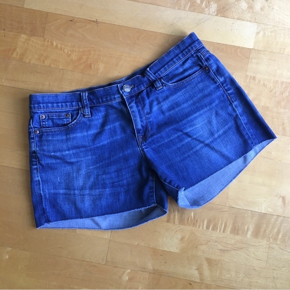J Crew Indigo Denim Mid Rise Jean Shorts, Blue, Size 30
